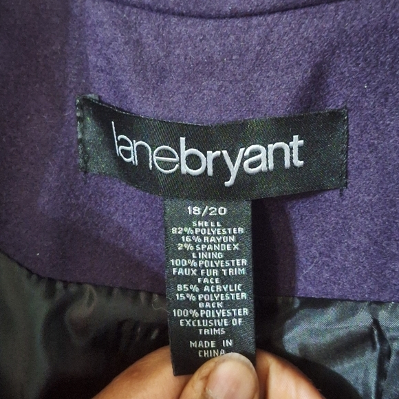 LANE BRYANT Purple Faux Wool Blend Cape Coat SZ 2X or 18/20 - Picture 5 of 9